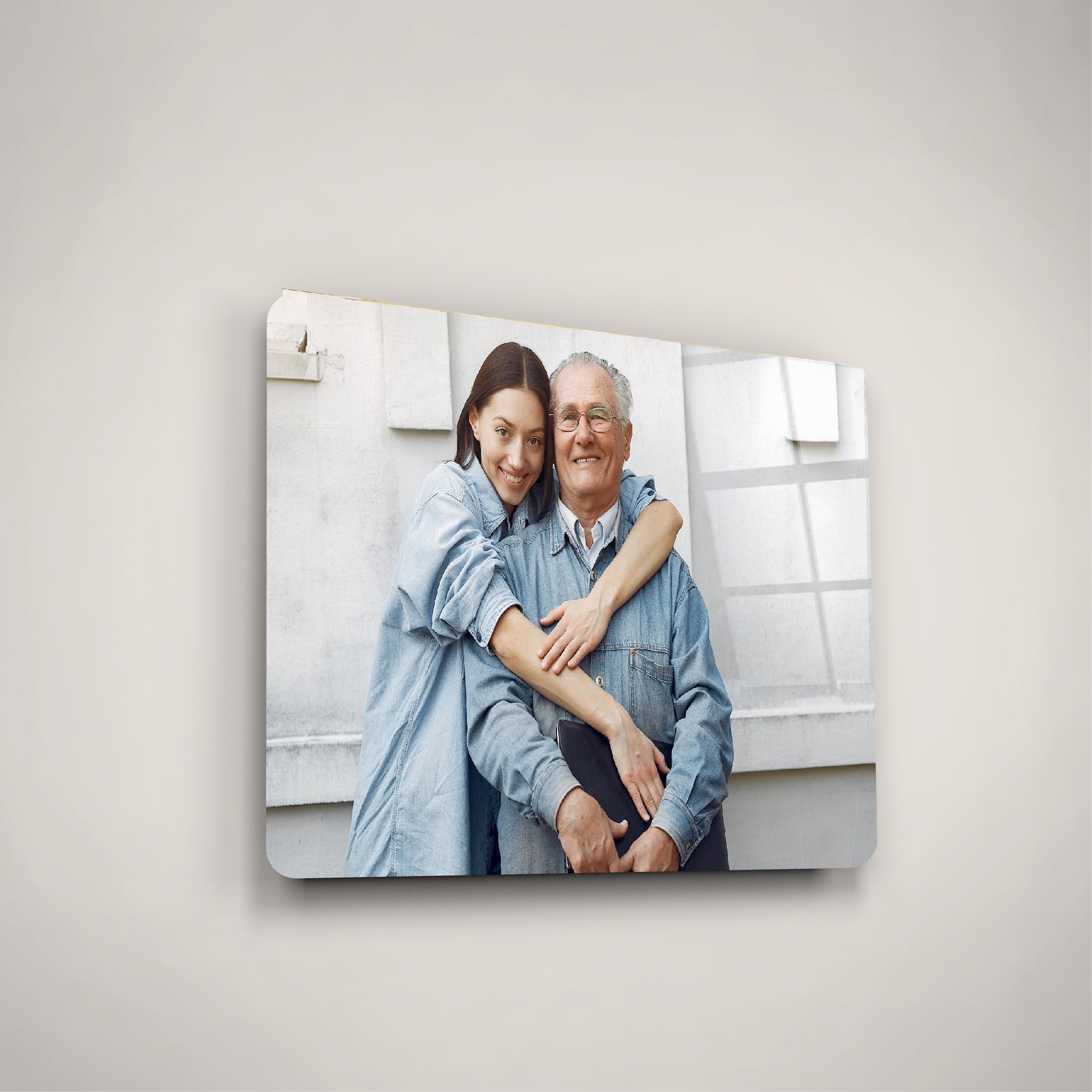 Elegant real glass photo frame for cozy home decor and thoughtful housewarming gifts. Presented as a thoughtful and personalized gift.