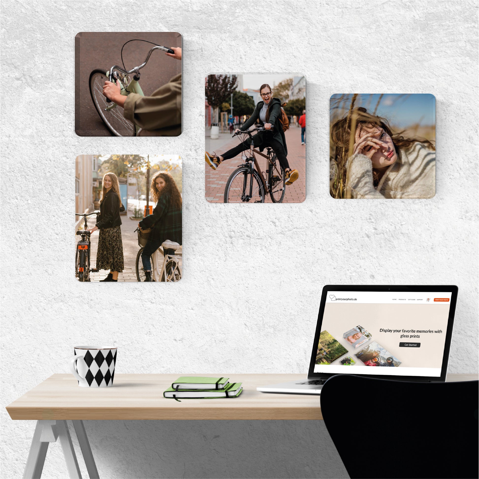 Personalized real glass birthday photo frame, perfect for unforgettable celebrations. Memory wall art setup showcasing the product.