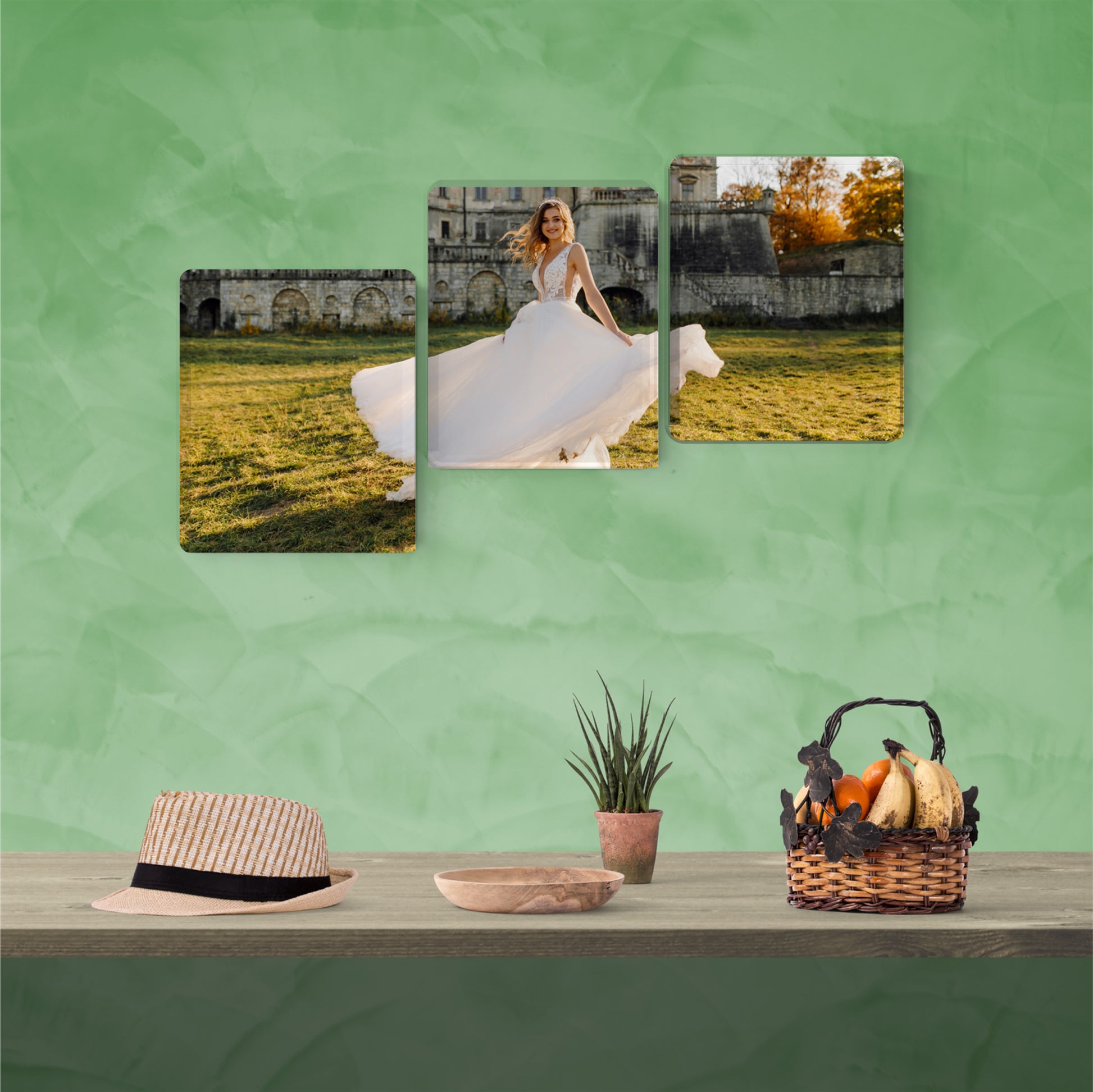 Custom real glass anniversary photo frame to celebrate timeless love stories. Presented as a thoughtful and personalized gift.