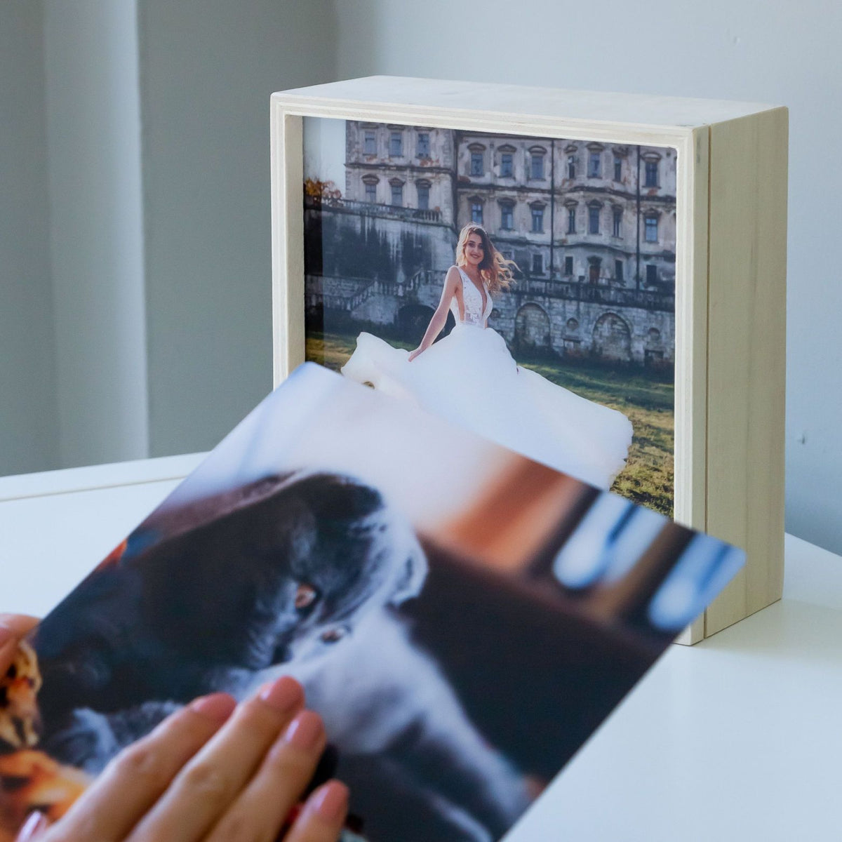 Custom Small Light Boxes Custom Photo Light Box – Personalized LED Wooden Frame with Real Glass