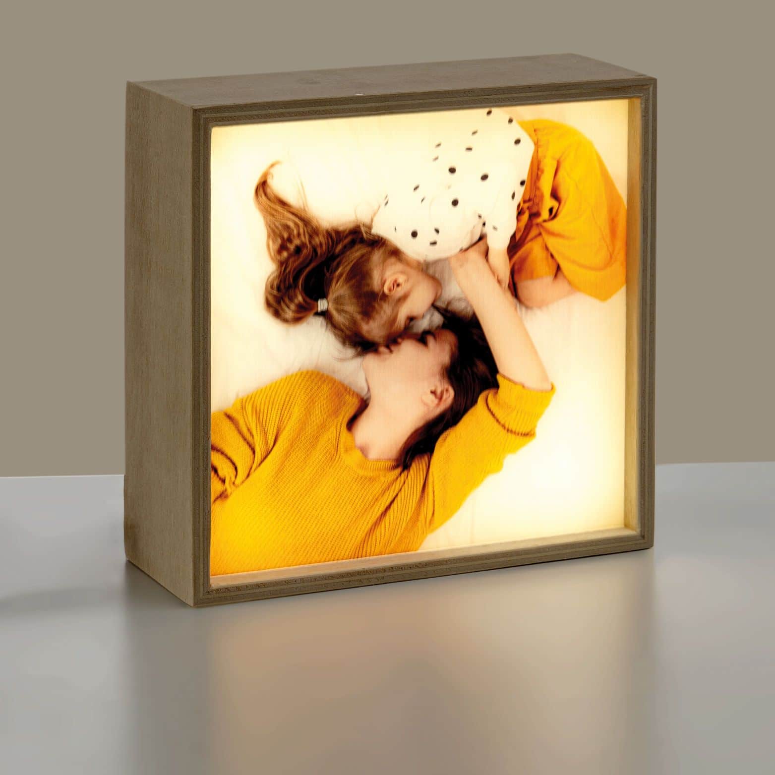 Custom Photo Light Box – Personalized LED Wooden Frame with Real Glass